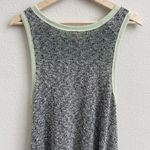 Free People Light Grey Green Semi Sheer Bumble Bees Knees Long Drape Tank Top Photo 6