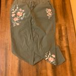 Style & co pants size XL olive green embroidery floral areas pockets ela… Photo 9