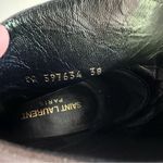 Saint Laurent Paris Road Gray Dipped Suede Heeled Ankle Bootie sz 38 Photo 8