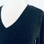 Style & Co Black White Speckled VNeck Pullover Sweater Photo 7