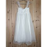 Lulus NWT  Forever Celebrated White Swiss Dot Ruched Tulle Midi Dress Size L Photo 4