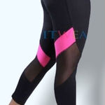 Avia  BLACK AND PINK CROPPED MESH WORK OUT LEGGINGS‎ Photo 0