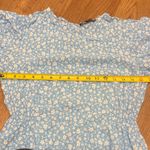 ZARA  X-Small Baby Blue Ditsy Floral Short Puff Sleeve Ruffle Maxi Dress Long Photo 4