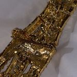 Vintage Articulated Leopard Pin Gold with Green Glass Eyes Photo 9