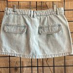 REWASH  Womens Jean Skirt 28 Light Wash Mini Denim Utility Y2K Zip Fly Photo 3