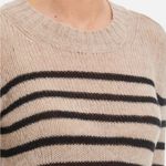 KHAITE  Tilda Striped Cashmere Sweater Ribbed Fisherman Ecru Black Small EUC Photo 9