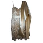 Cinderella Divine NWT  Gold Lace Cocktail Dress - Size M Photo 3