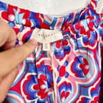 MELLODAY  Printed Wide Leg Patterned Pocket Jumpsuit Size XL Red Blue Photo 6