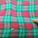 KAVU  PINK GREEN PLAID CHECK HI LOW POPOVER TUNIC LONG LINE BLOUSE XL Photo 6