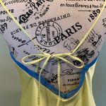 Parade Women’s Small Yellow with Blue Lace Trim Satin Lingerie Chemise Nighty Photo 5