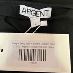 NEW Argent Black Stretch Cotton Sleeveless Deep V Photo 3
