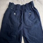 Banana Republic Banana Republic Womens Size 12 Navy Blue Elastic Waist Pants Cotton Linen Blend Photo 3