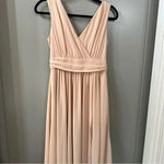 Lulus  Thoughts of Hue Blush Surplice Maxi Sz Small Blush Pink Bridesmaid Dress Photo 2