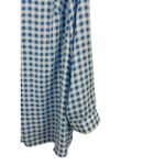 Denim & Co. 3X Blue White Gingham Check Button Front Long Sleeve Top Office Photo 4