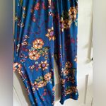 Vented Ankle Blue Floral Stretchy Dress Pants Womens Size L/XL Photo 5