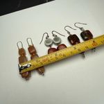 Stone Bead Dangle Drop Pierced Earrings Lot Of 3 Beaded Photo 6