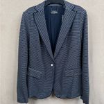 T Tahari Blazer Size 4 Navy Striped Notched Lapel Jacket Pearl Buttons NEW Photo 2