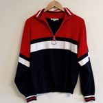 Urban Outfitters Oversized Striped Half-zip Sweater in Red M Photo 3