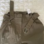 EXPRESS  olive paperbag belted wide leg pants Photo 3