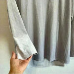 Loft ‎ Lounge Women’s Gray Velvet Pullover Top Size L Photo 2
