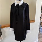 ZARA Black and White mini Dress with contrasting white ribbons too size large Photo 3