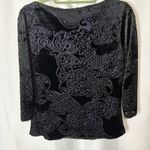 Vtg AGB Womens Large Burnout Velvet Blouse Top Black Witchy Whimsigoth Goth Y2K Photo 6