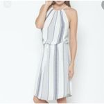 Joie  size M 100% silk sundress striped navy white. Photo 2