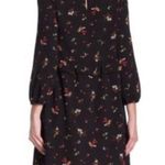 Good Luck Gem  Black Floral Long Sleeve Ruffle Short Dress, Size Small Photo 1