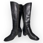 BØRN Milari Women’s Black Leather Tall Riding Boots Size 9.5 Chunky Heel Zip Photo 8