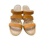 Born Orange Tan Floral Woven Wedge Sandals Summer Womens Size 10 Photo 0