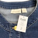 Chico's Denim Jacket Women's Size 2 (USL/12) Denim Long Sleeve Collarless NEW Photo 2