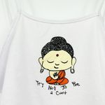 Womens Novelty Monk Buddha Try Not To Be A C*nt‎ Graphic Crop Tank Top Size L White Size L Photo 1