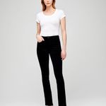 L'Agence Oriana Black Velvet High Rise Straight Leg Jeans Photo 1