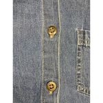 Speed Star Women M Shirt Blue Denim Floral Embroidery Cotton Button Down VTG Size M Photo 3