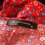 Pretty Garden Maxi Dress Prairie Ruffle Floral Cottagecore Romantic Red XL Photo 2