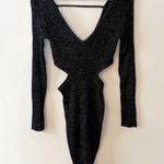 Open Edit Sparkle Cutout Sweater Mini Dress Black/Silver Size Medium NEW Photo 1