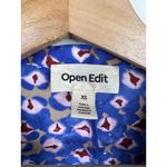 Open Edit  Womens Button Up Shirt Blue Multi Abstract Cuffed Sleeve Print Size XS Photo 6