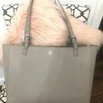 Tory Burch Grey Leather Tote Photo 0