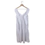 Old Navy Fit & Flare Tiered Seersucker Maxi Dress Size Large White Cottagecore Photo 4