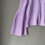 Free People ‎ sz S purple knit bell sleeve 100% cotton sweater NWOT Photo 8