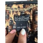 Lucky Brand  Brown Leopard Long Sleeve Animal Print Dressy Blouse Women Sz L Photo 7