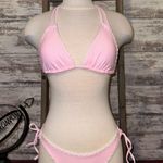 Boutique Pink and white two piece bikini set Photo 1