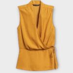 Banana Republic Mustard Yellow Wrap Sleeveless Top – Size M (NWOT) Photo 1