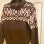 Woven Heart  Brown medium winter sweater Photo 4