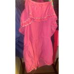 Vineyard Vines  pink strapless flounce ruffle shorts romper size small Photo 3