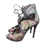 Tabitha Simmons Reed Floral Print Leather Lace Up Sandal Size 10 Photo 0