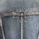 Desigual Jean Jacket Embroidered Art to wear Ceci Azul Size EU42 US10 Photo 7