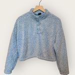 PacSun Medium Light Blue Sherpa Fleece Cropped Sweater Photo 0