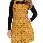Run & Fly Ladies Honey Gold Dinosaur Print Pinafore Dress Yellow Size 8 Photo 2