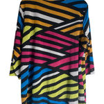 Multiples  Womens Plus Size 2X Colorful Striped Oversized Knit Top 3/4 Sleeve Photo 0